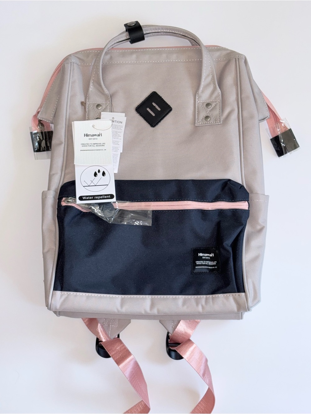 Himawari EST.2010 Women's Two-Tone Backpack W/USB Charging Water Repellent